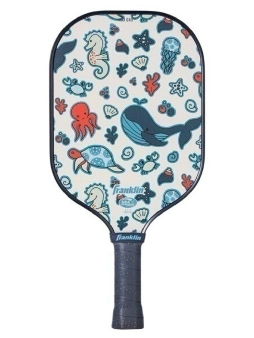 Franklin Designer Youth Pickleball Paddle Blue Marine Kids Beginner Lightweight